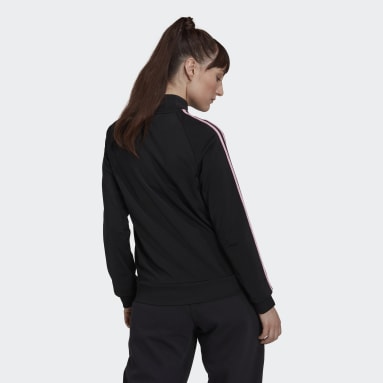 Casaca Deportiva Primegreen Essentials Warm-Up Slim 3 Tiras Negro Mujer Sportswear