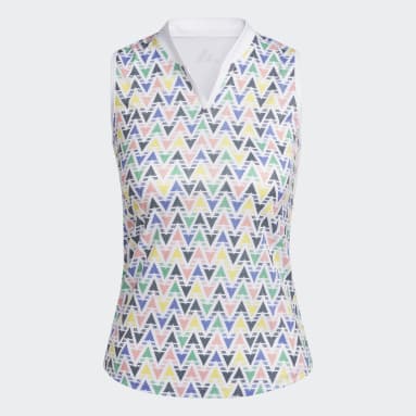 Girls Golf Hvid HEAT.RDY Printed Sleeveless polotrøje