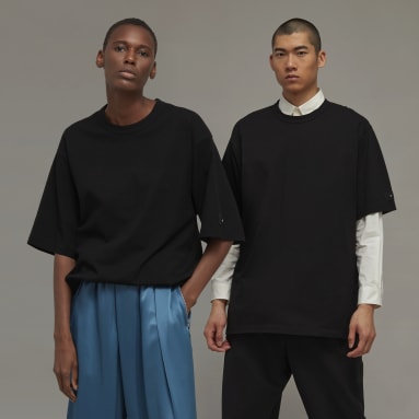 y_3 Black Y-3 크레이프 저지 반팔 티