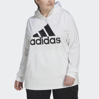 Sweat-shirt à capuche grand logo AEROREADY (Grandes tailles) blanc Femmes Entraînement