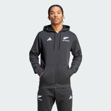 Casaco com Capuz 3-Stripes dos All Blacks Preto Homem Rugby