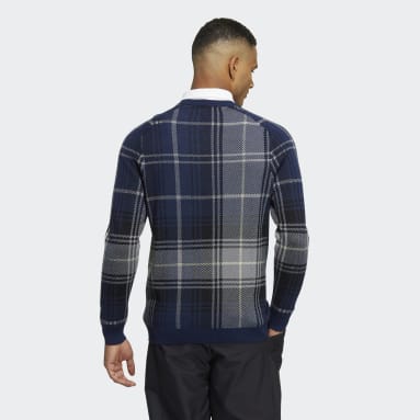 남성 Golf Blue 긴팔 그래픽 풀오버 스웨터