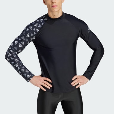 Rash Guard Manga Longa Preto Homem Natação