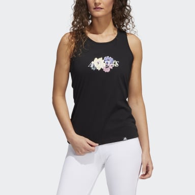 Regata Estampada Floral Racer Back Preto Mulher Sportswear