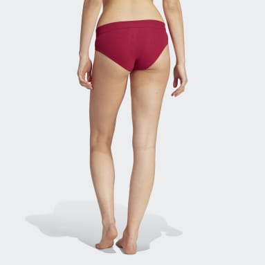 Women Originals Red Adicolor Flex Ribbed Cotton Bikini Pants