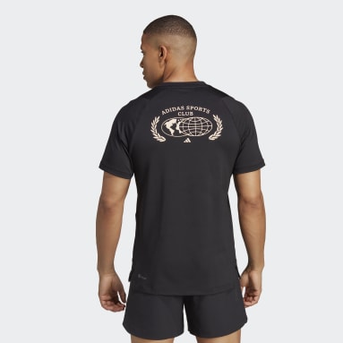 Mænd Fitness Og Træning Sort Sports Club Graphic T-shirt
