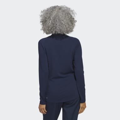 Polo de golf à manches longues et zip 1/4 Bleu Femmes Golf