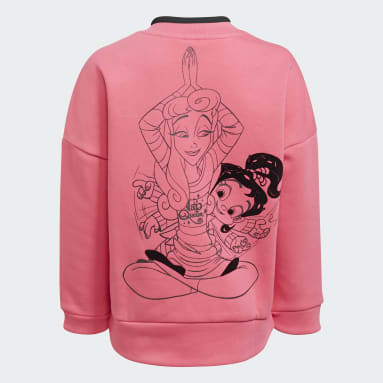 Girls Training Pink Disney Comfy Princesses Crew Sweatshirt