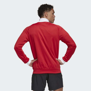 Chamarra Deportiva Manchester United 3 Franjas Rojo Hombre Fútbol