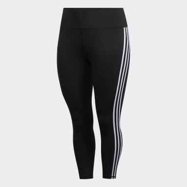 Women Training Black Believe This 3-Stripes 7/8 Tights (Plus Size)