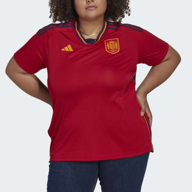 Camiseta primera equipación España 22 (Tallas grandes) Rojo Mujer Fútbol
