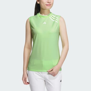 Women Golf Green HEAT.RDY Mock Neck Sleeveless Polo Shirt