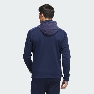 Men Golf Blue Textured Parka