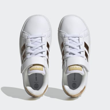 Kinder Sportswear Grand Court Sustainable Lifestyle Court Elastic Lace and Top Strap Schuh Weiß