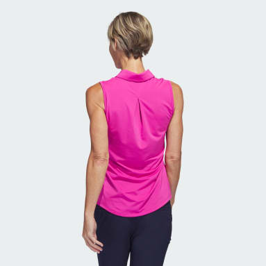 Women Golf Pink Ultimate365 Solid Sleeveless Polo Shirt