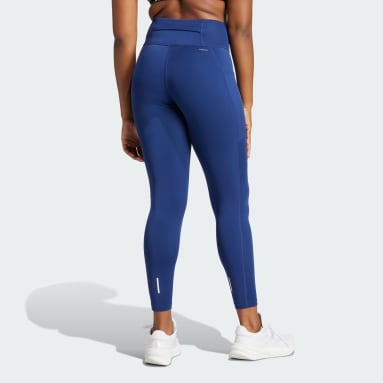 Women's Adidas Climalite High Rise Leggings Sz Large NWT Blue Navy White  Stripe