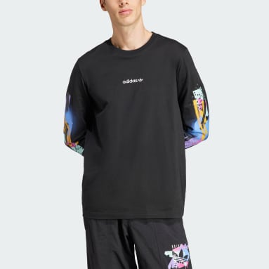 Retro LS tee Negro Hombre Originals