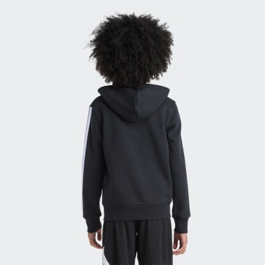 Full-Zip Hooded Essential 3-Stripe Fleece Jacket