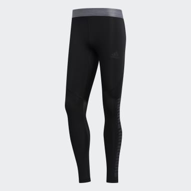 Men Yoga Black Alphaskin Graphic Long Tights