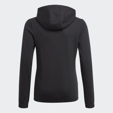 Sudadera con Gorro Essentials 3 Franjas Negro Niña Sportswear