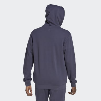 Veste à capuche zippée avec broderie Bleu Hommes Originals