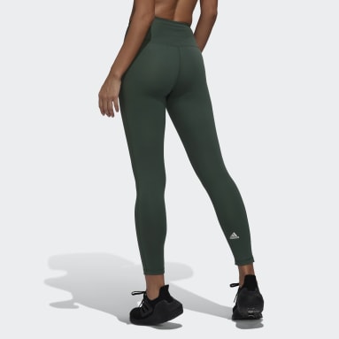 Women Yoga Green adidas Yoga Essentials High-Waisted 7/8 Tights