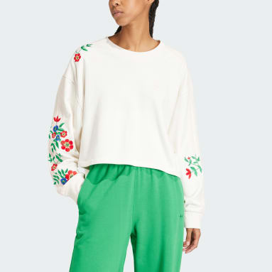 Women's Originals White Floral Graphics Sweatshirt