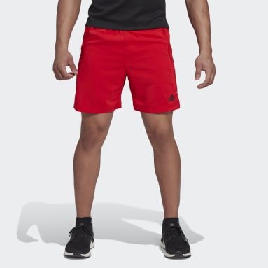 Men Gym & Training Red Training Shorts