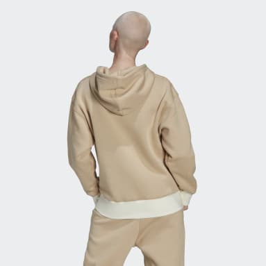 Women Originals Beige Trefoil Graphic Embroidery Hoodie