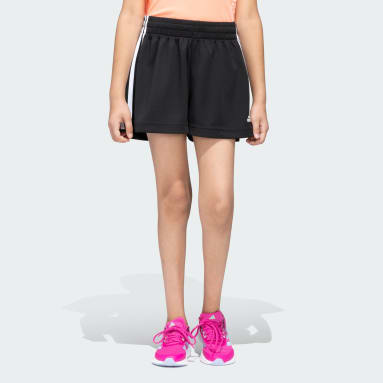Girls Training Black ADI 3 STRIPES SHORTS
