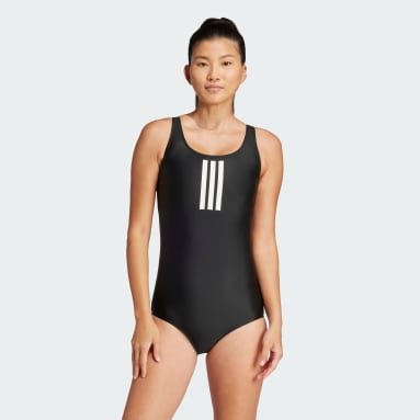 Padded 3-Stripes Closed-Back Swimsuit
