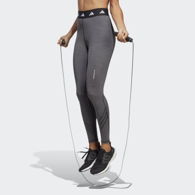 Women Gym & Training Grey Techfit 3-Stripes Leggings