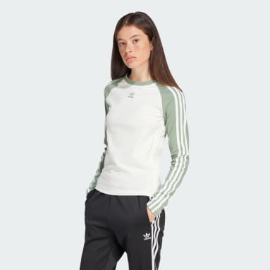 Adidas long sleeve top white online