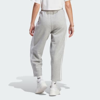 Women Sportswear Grey Essentials 3-Stripes Open Hem Fleece Pants