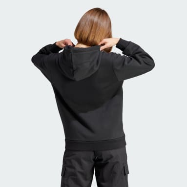 Sudadera con capucha Flower Embroidery Negro Mujer Originals