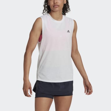 Débardeur Run Icons Running Muscle blanc Femmes Course