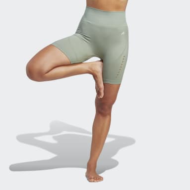 Mallas cortas Yoga Studio AEROKNIT Bike Verde Mujer Yoga
