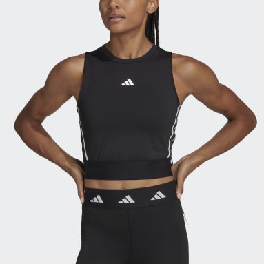 Γυναίκες Γυμναστήριο Και Προπόνηση Μαύρο Techfit Training Crop Top With Branded Tape