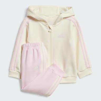 Infants Sportswear Beige Essentials Full-Zip Hooded Jogger Set
