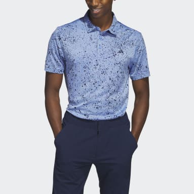 Men Golf Blue Jacquard Golf Polo Shirt