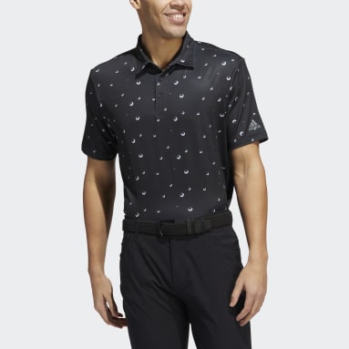 Men Golf Black Ultimate365 Allover Print Polo Shirt