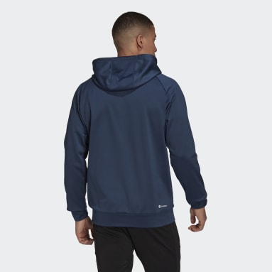 Sweat-shirt à capuche AEROREADY Game and Go Big Logo Bleu Hommes Entraînement
