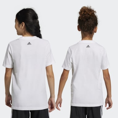 T-shirt coton Essentials Linear Logo Blanc Enfants Sportswear