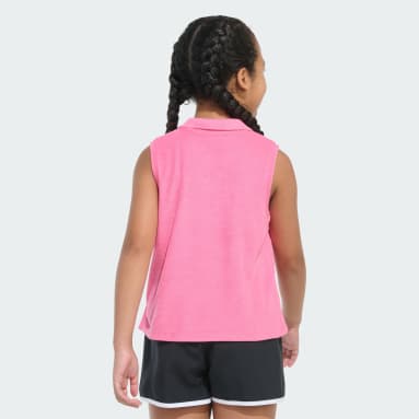 Sleeveless Terry Cloth Polo Tank Top