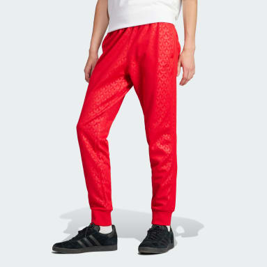 Men's Originals Red Adicolor Graphics Monogram SST Track Pants