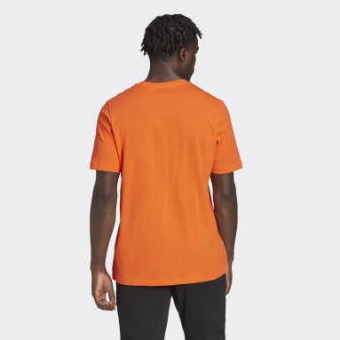 T-shirt Essentials Embroidered Linear Logo Orange Hommes Sportswear