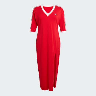 Adicolor Classics 3-Stripes V-Neck Maxi Dress (Plus Size)