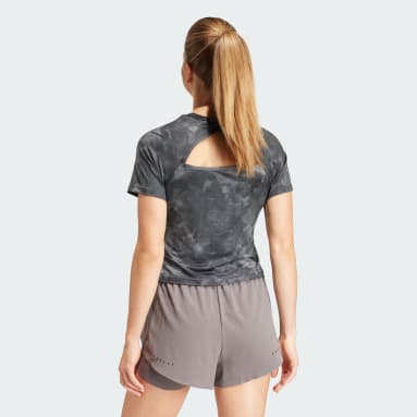 Camiseta Train Essentials AOP Flower Tie-Dye Gris Mujer Gimnasio Y Entrenamiento