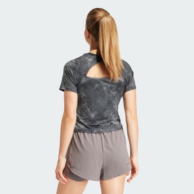 T-shirt Train Essentials AOP Flower Tie-Dye Gris Femmes Fitness Et Training