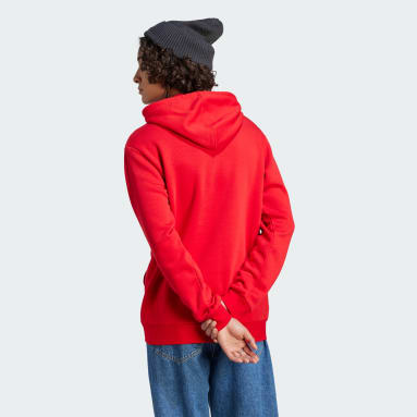Polerón con Capucha Essentials Felpa Logo Grande Rojo Hombre Sportswear